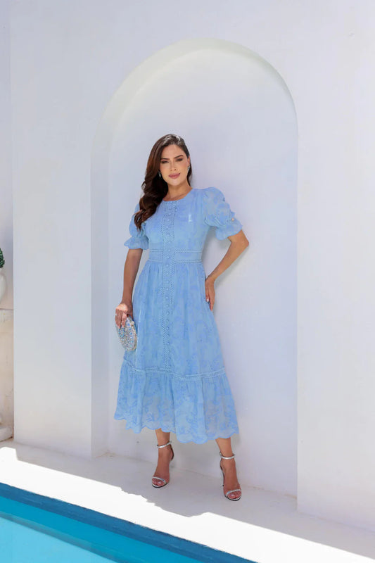 Vestido Midi em Laise 100% Algodão