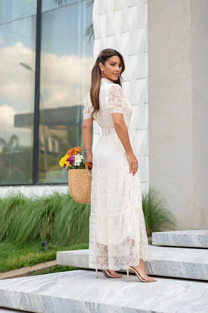 Vestido Sarah Tule Bordado Max Midi