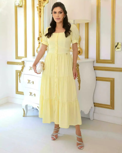 Vestido Zoe Max Midi com Guipir