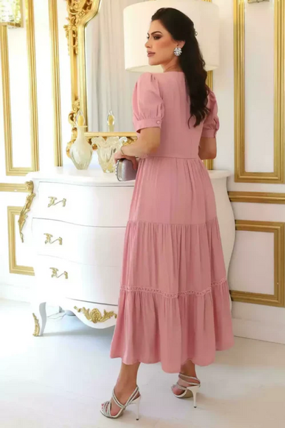 Vestido Zoe Max Midi com Guipir