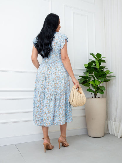 Vestido Midi em Viscolinho Floral 🌸