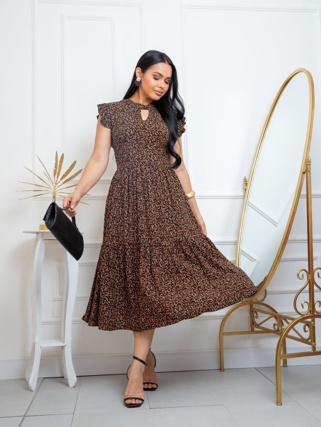 Vestido Midi em Viscolinho Floral 🌸