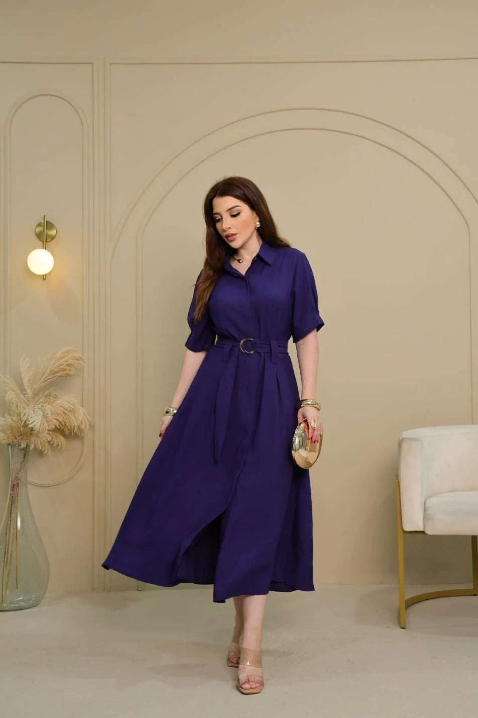 Vestido Chemise de Linho - Detalhe