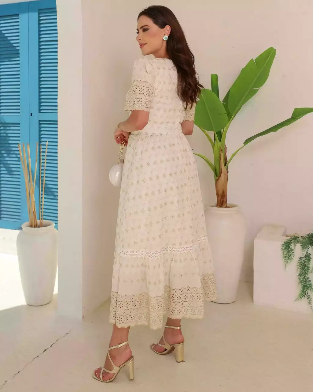 Vestido Diana em Lese - Costas
